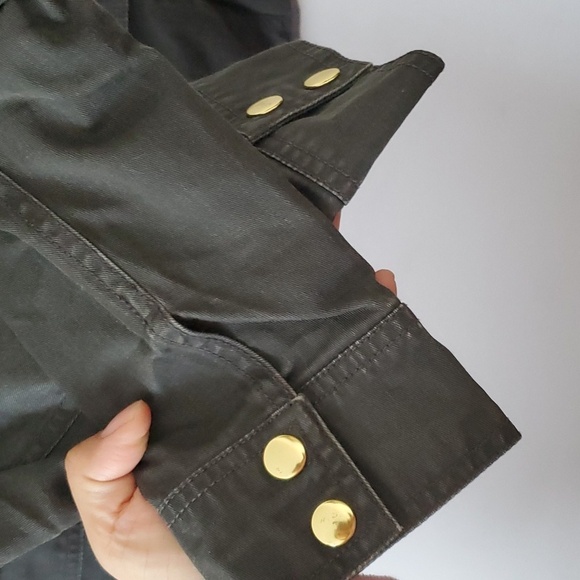 J.Crew Women's Jacket Size Small Army Green Waxed - Picture 4 of 9
